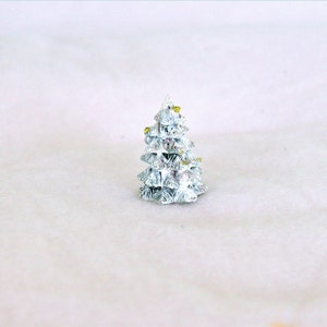 Tiny Christmas Tree, Miniature Garden, Holiday Decor White