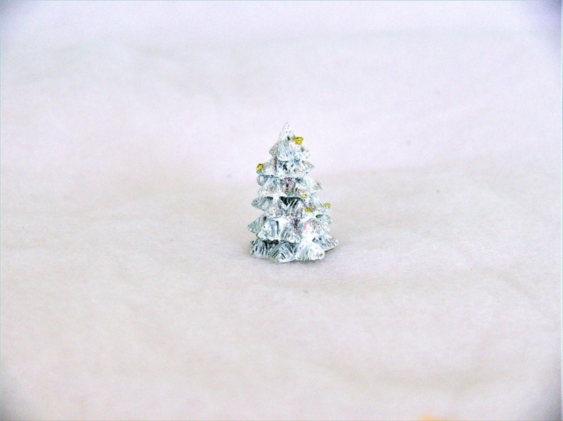 Tiny Christmas Tree, Miniature Garden, Holiday Decor White