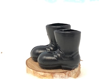 SM SunniMix 1:12 Scale Mini Boots - 10 Pairs Dollhouse Shoes, Fairy Garden Decor, Black - View #9