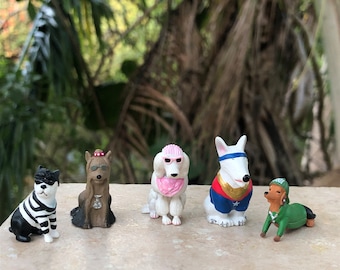 Choose One Miniature Dog, Dogs in Costume, Funny Dog Figurine