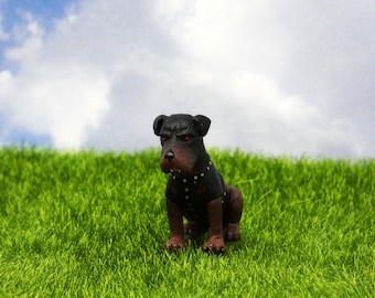 Miniature Tough Dog Figurine, Fairy Garden Pets