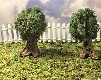 Two Miniature Trees, Small Trees, Miniature Landscape, Miniature Garden, Fairy Accessories