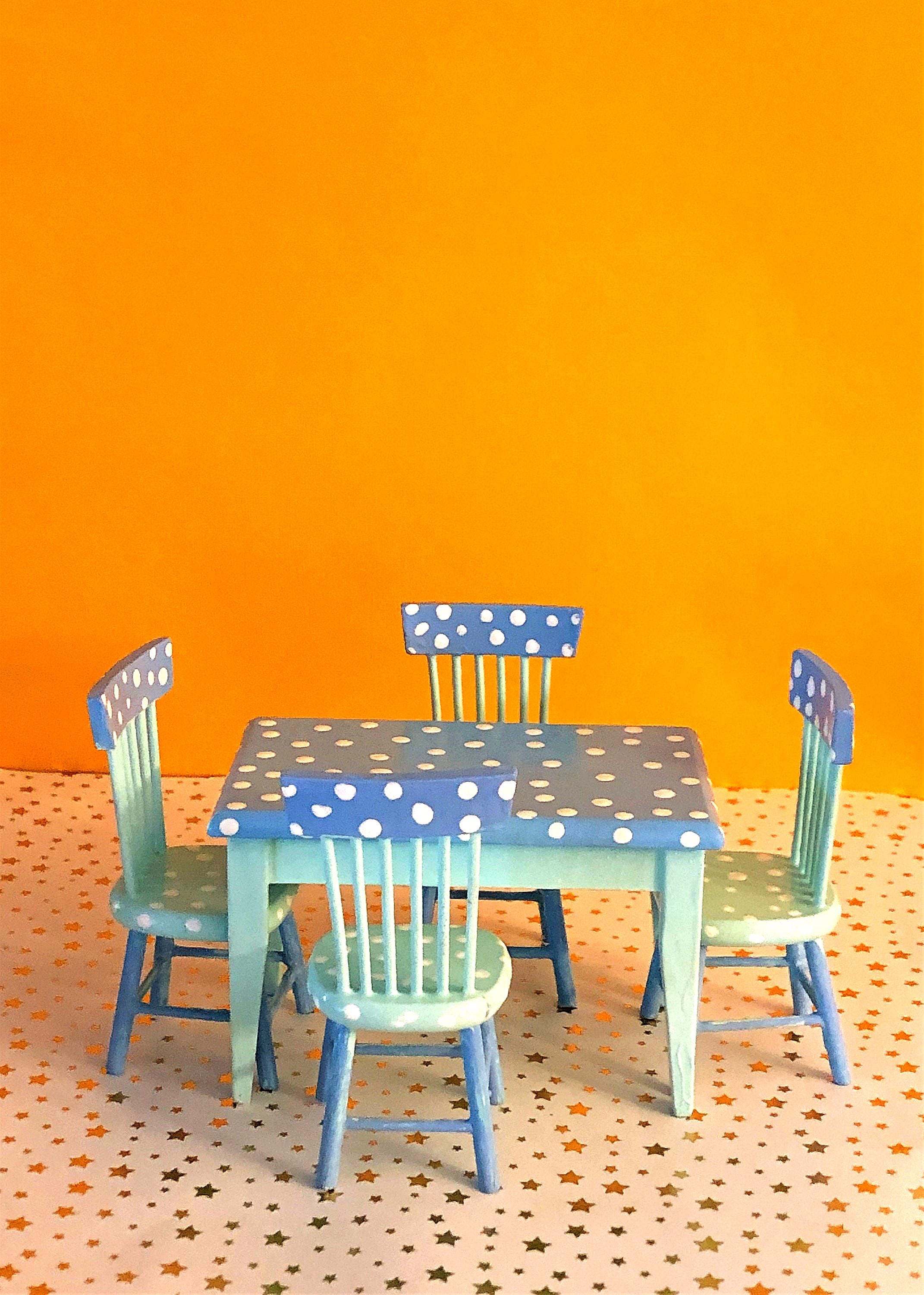 Painted Kids Table and Chair