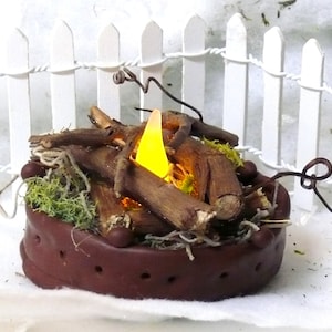 Large Handmade Miniature Fairy Garden Fire Pit