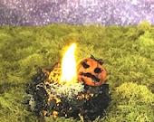 Jack O' Lantern Fire Pit, Miniature Halloween Decorations