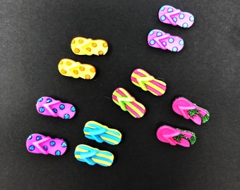 Miniature Flip Flop Buttons, Fairy Garden Beach Shoes