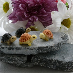 Two Fairy Garden Micro Turtles, Miniature Fairy Garden, Fairy Accessories, Turtle Figurines, Terrarium Supplies