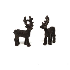 Two Miniature Reindeer Figurines, Fairy Garden Accessories