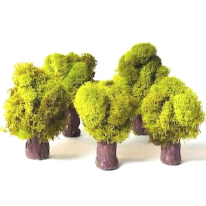 5 Miniature Trees, Fairy Garden Accessories, Woodland Trees, Terrarium and Dollhouse Miniatures