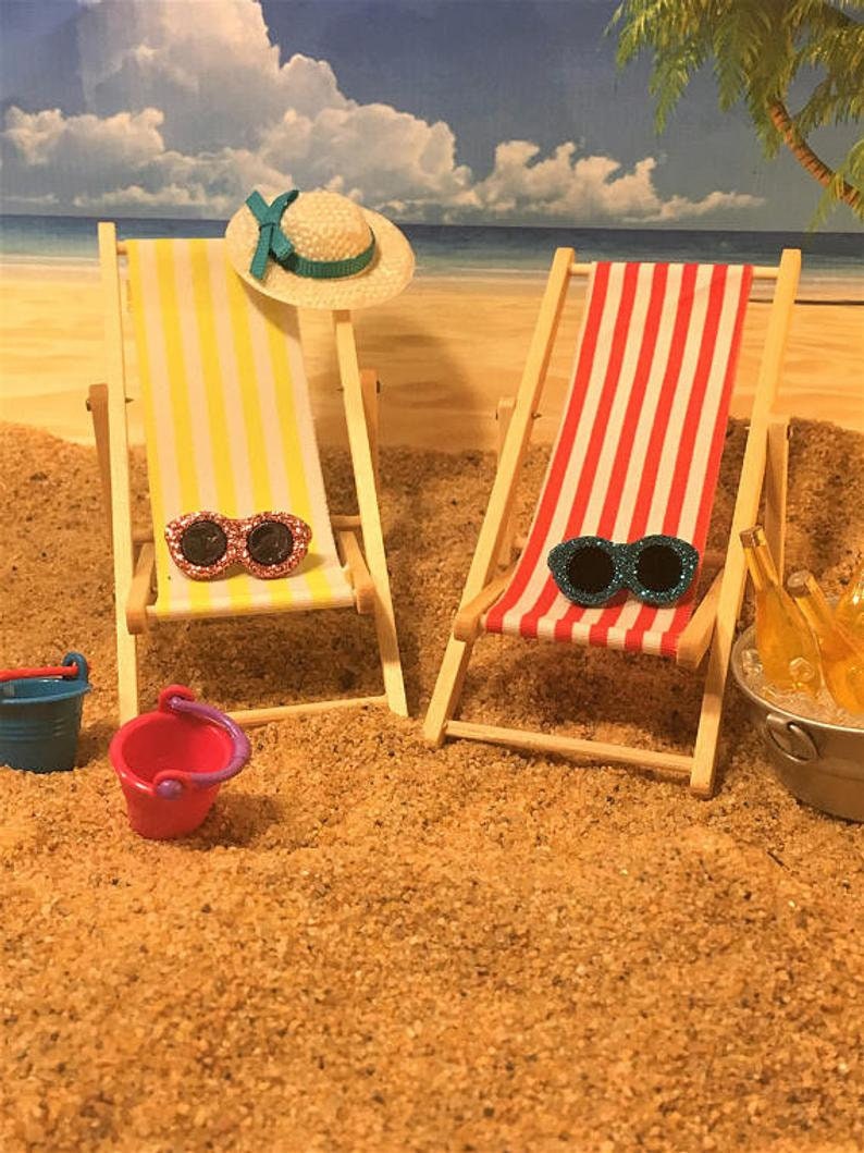 Miniature Beach Chair Folding Chair Stripe Deck Chair Cake Etsy