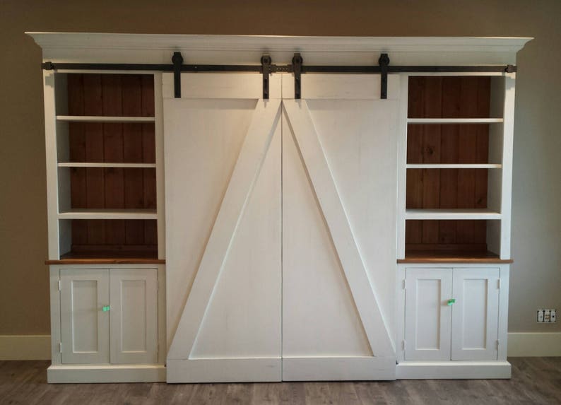 Barn Doors Tv Center Sliding Door Entertainment Image 0