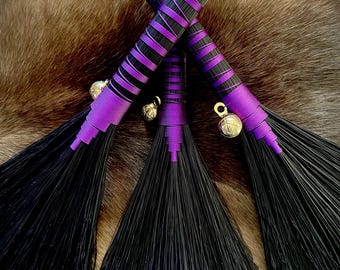 PRE-ORDER / Made to order-CroneCraftBrooms Handmade Whisk Broom- Hekate- Altar broom  pentacle bell -Magickal Clearing