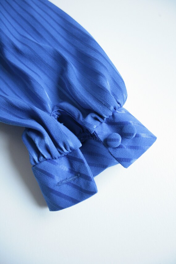 Vintage blouse, 70s 80s, Yves Klein Ultramarine b… - image 7