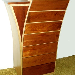 Maple and Mahogany Dresser with Pair of Matching Night-tables