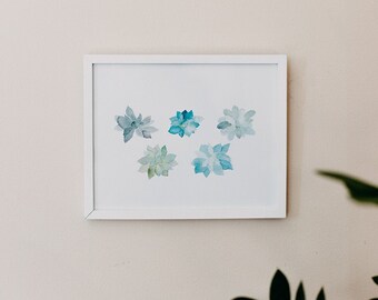 Succulents 8" x 10" Watercolor Print