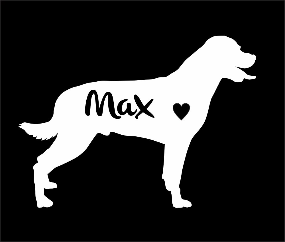 Rottweiler Dog Vinyl Sticker Decal Car Personalized With Name Etsy