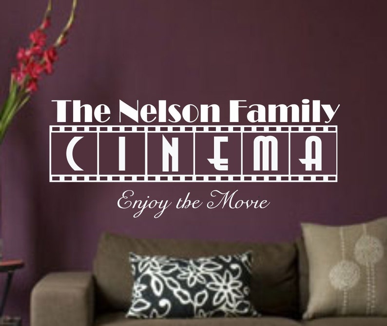 Custom Text Theater Movie Vinyl Wall Art Sticker Decal Home Etsy