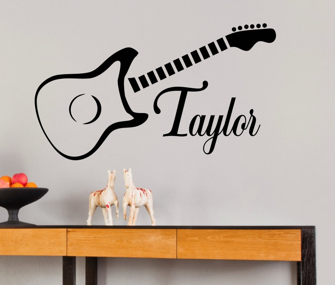 Personalized Name With Guitar... Vinyl Wall Decal Boys Teen Etsy
