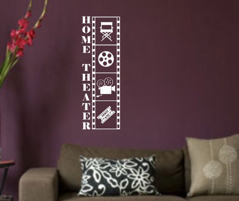 Home Theater... Decal Vinyl Wall Sticker Home Decor Theater Etsy