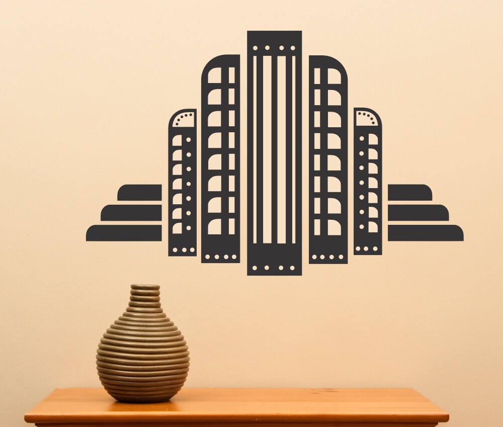 Art Deco Building Vinyl Wall Decal Etsy