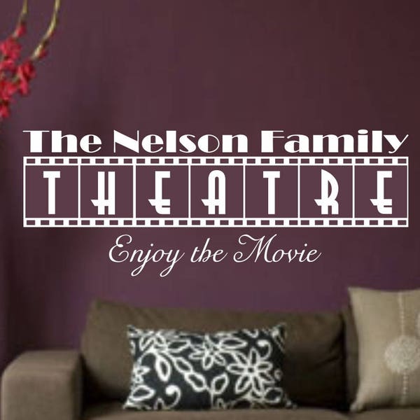 Personalized Home Movie Theater Vinyl Wall Art Sticker Home Decor Theatre Sharp