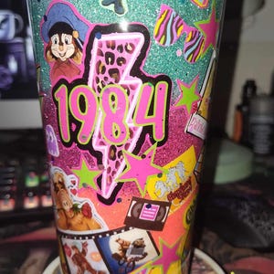 80&#39;s Tumbler, Flashback Tumbler, Vintage Cartoon Tumbler, Saturday Morning Cartoon Tumbler, Colorful Cartoon Cup, Coffee Tumbler,
