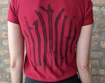 M Red Screenprinted Tree T-Shirt