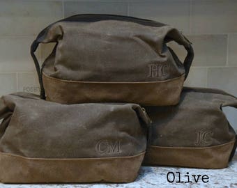 men's waxed canvas toiletry bag
