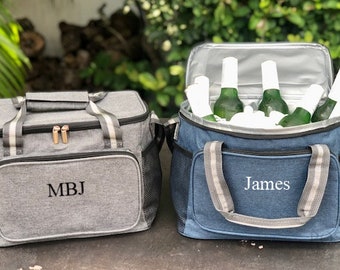 Personalized Beer Cooler Bag, Lunch Bag for Men, Groomsmen Gift, Insulated Cooler Bag, Custom Gift for Men Groom Best Man Wedding Party Gift
