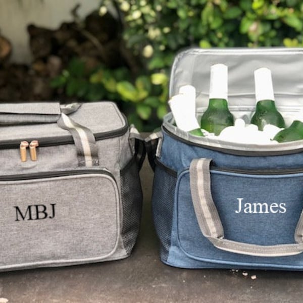 Personalized Beer Cooler Bag, Lunch Bag for Men, Groomsmen Gift, Insulated Cooler Bag, Custom Gift for Men Groom Best Man Wedding Party Gift