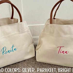 Personalized Bridesmaid Tote Bag, Bridesmaid Gift, Custom Wedding Tote, Maid of Honor Gift, Bridal Party Bag, Bachelorette Weekend Tote image 13