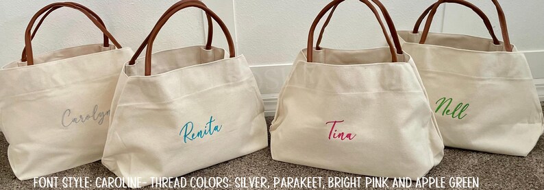 Personalized Bridesmaid Tote Bag, Bridesmaid Gift, Custom Wedding Tote, Maid of Honor Gift, Bridal Party Bag, Bachelorette Weekend Tote image 13