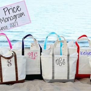 Monogram Tote, Large Canvas Tote, Personalized Beach tote, Bridesmaid gift, Monogrammed, Personalized bag, Bridesmaid bag, Travel Bag