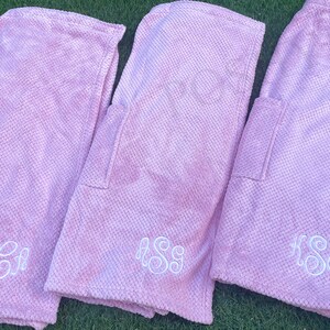 Graduation Gift for Her, College Gift, High School Graduation, Monogrammed Velour Spa Wrap, Custom Monogrammed Spa Wrap, Dormitory Spa Wrap image 2