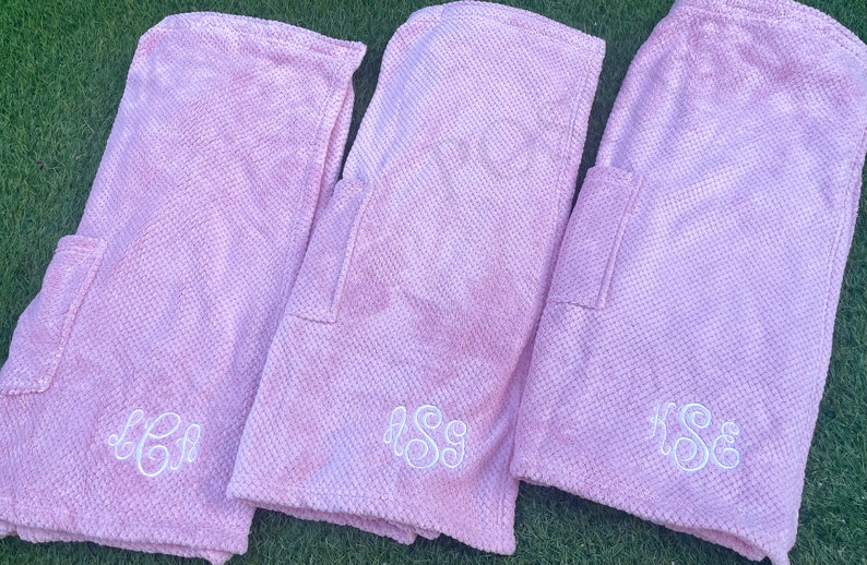 Graduation Gift for Her, College Gift, High School Graduation, Monogrammed Velour Spa Wrap, Custom Monogrammed Spa Wrap, Dormitory Spa Wrap image 2