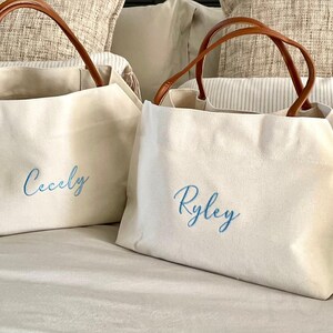 Personalized Bridesmaid Tote Bag, Bridesmaid Gift, Custom Wedding Tote, Maid of Honor Gift, Bridal Party Bag, Bachelorette Weekend Tote image 15