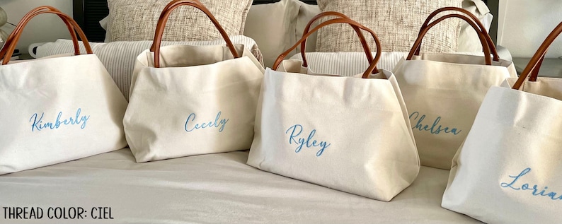 Personalized Bridesmaid Tote Bag, Bridesmaid Gift, Custom Wedding Tote, Maid of Honor Gift, Bridal Party Bag, Bachelorette Weekend Tote image 15