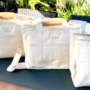 Custom Bridesmaid Tote Bag - Personalized Wedding Tote - Bridal Party Gifts - Monogrammed Bridesmaid Bags - Elegant Wedding Accessories image 13