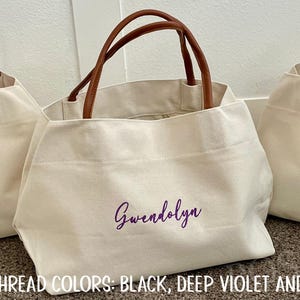 Personalized Bridesmaid Tote Bag, Bridesmaid Gift, Custom Wedding Tote, Maid of Honor Gift, Bridal Party Bag, Bachelorette Weekend Tote image 14