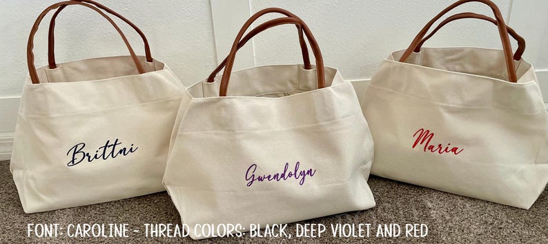 Personalized Bridesmaid Tote Bag, Bridesmaid Gift, Custom Wedding Tote, Maid of Honor Gift, Bridal Party Bag, Bachelorette Weekend Tote image 14