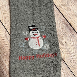 Christmas Buffalo Plaid Snowman Hand Towel