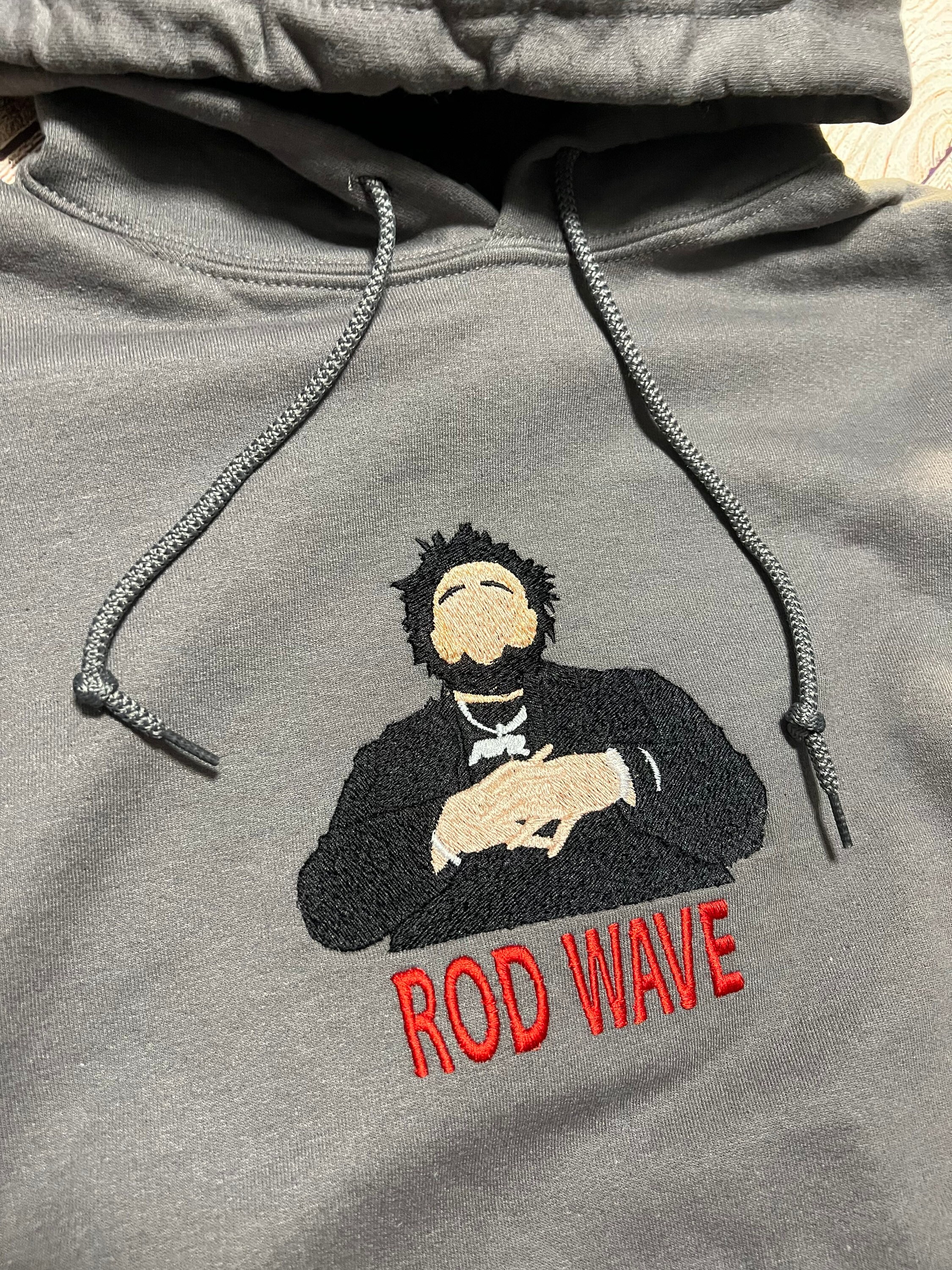 Rod Wave Embroidered Hoodie Etsy