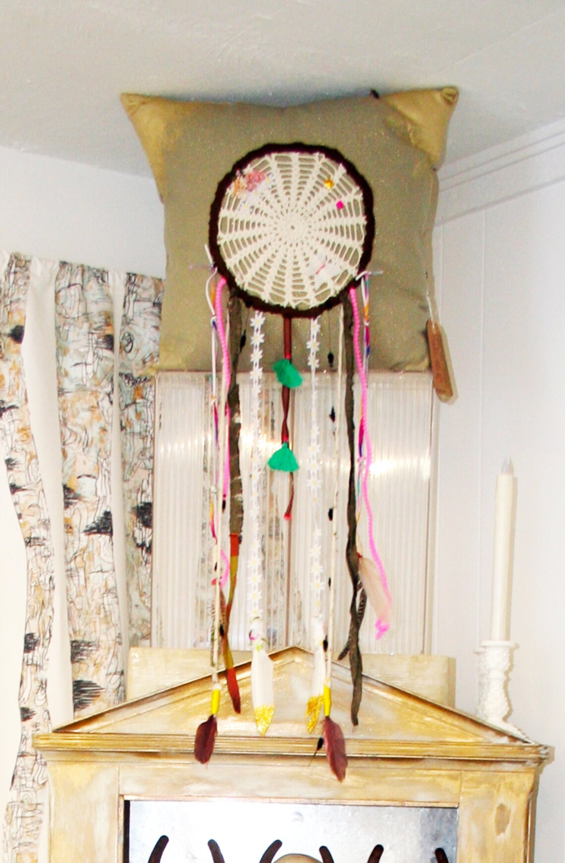 Dreamcatcher Pillow Doily Dream Catcher Pillow Housewares Etsy