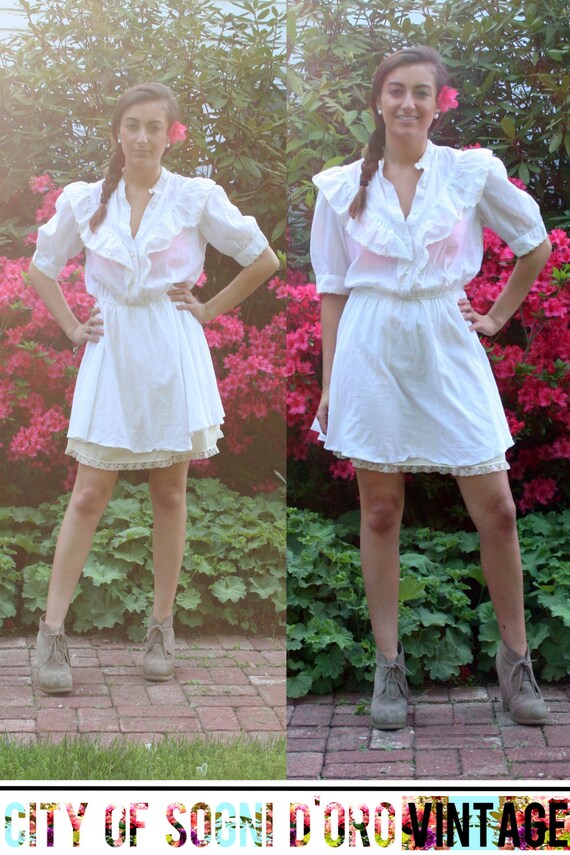 70's white dress