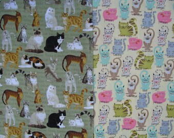 Fat Quarter Gardening Buddies Cats Cotton Quilting Fabric Fat Quarter Gardening Buddies Cats Cotton Quilting Fabric