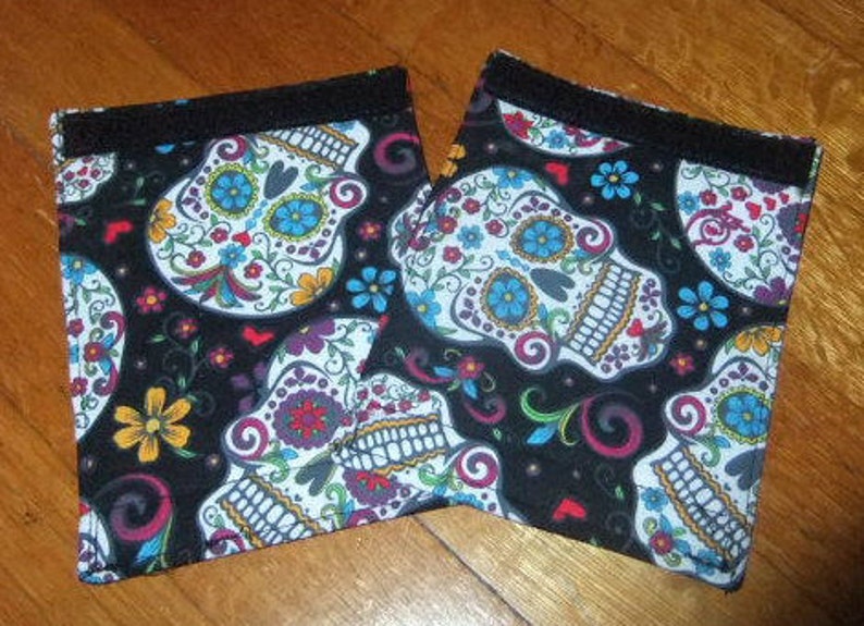 Sugar Skulls Theme Pair of Luggage Handle Wraps