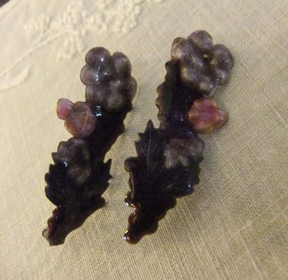 Long Purple, Pink, and Lavender Floral Cloisonné E