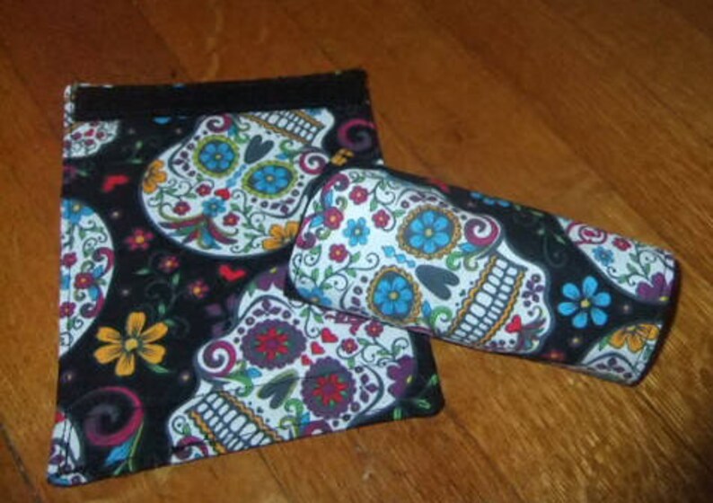 Sugar Skulls Theme Pair of Luggage Handle Wraps