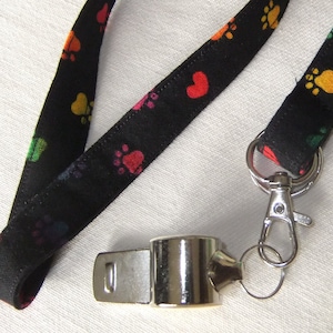 Paw Prints Lanyard for Keys, Whistle, or ID Badge