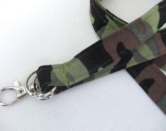 Green/Gray Camo Camouflage Lanyard ID Badge Holder Safety Clip Keychain Keyring Green/Gray Camo Camouflage Lanyard ID Badge Holder Safety Clip Keychain Keyring